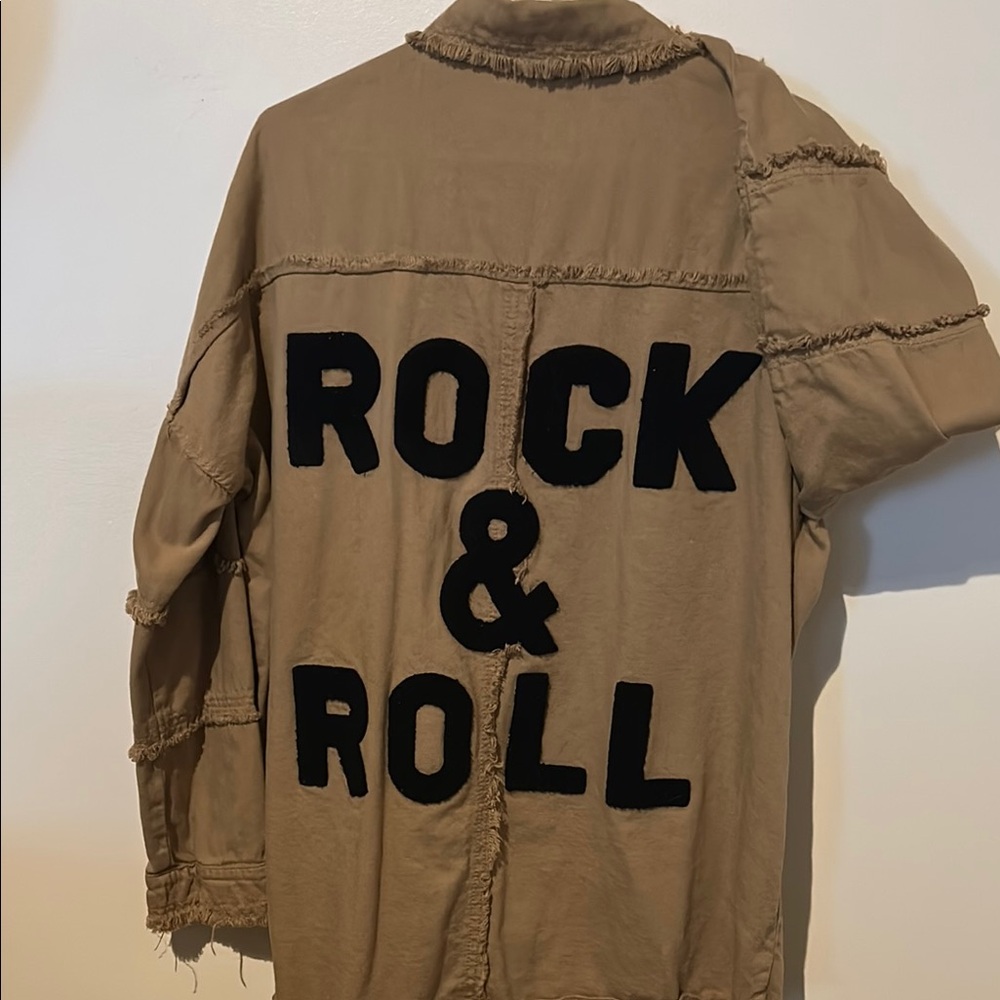 Elan Tan and Black Lightweight Shirt Jacket